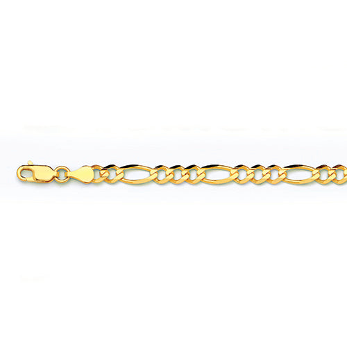 10K 3MM YELLOW GOLD SOLID FIGARO 16" CHAIN NECKLACE