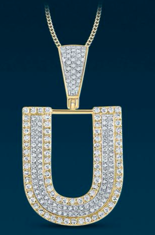 10k Genuine Diamond Two Tone Letters Initials A-Z